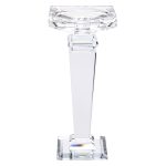 Підсвічник скляний на високій ніжці 9.5×9.5×22.5 см декоративний прозорий HP-4-53M - Зображення 3