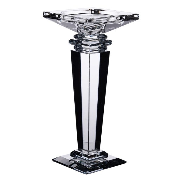 Підсвічник скляний на високій ніжці 9.5×9.5×22.5 см декоративний прозорий HP-4-53M