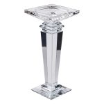 Підсвічник скляний на високій ніжці 9.5×9.5×22.5 см декоративний прозорий HP-4-53M - Зображення 2