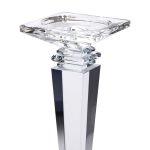 Підсвічник скляний на високій ніжці 9.5×9.5×24 см декоративний прозорий HP-4-54L - Зображення 4