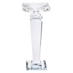 Підсвічник скляний на високій ніжці 9.5×9.5×24 см декоративний прозорий HP-4-54L - Зображення 3