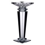 Підсвічник скляний на високій ніжці 9.5×9.5×24 см декоративний прозорий HP-4-54L