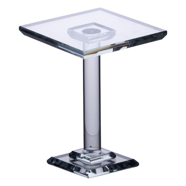 Тортівниця скляна на ніжці 12×12×18 см кругла стійка для торта, капкейків HP-4-71M