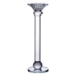 Підсвічник скляний на тонкій ніжці 9×29 см прозорий декоративний підсвічник на стіл HP-4-7S