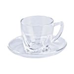 Набір чашок із блюдцями прозорі 6 штук по 200 мл прозорий HP572 - Зображення 2