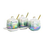 Набір для спецій порцелянаовий на підставці з ложками 3 шт по 300 мл HP6178 - Зображення 3