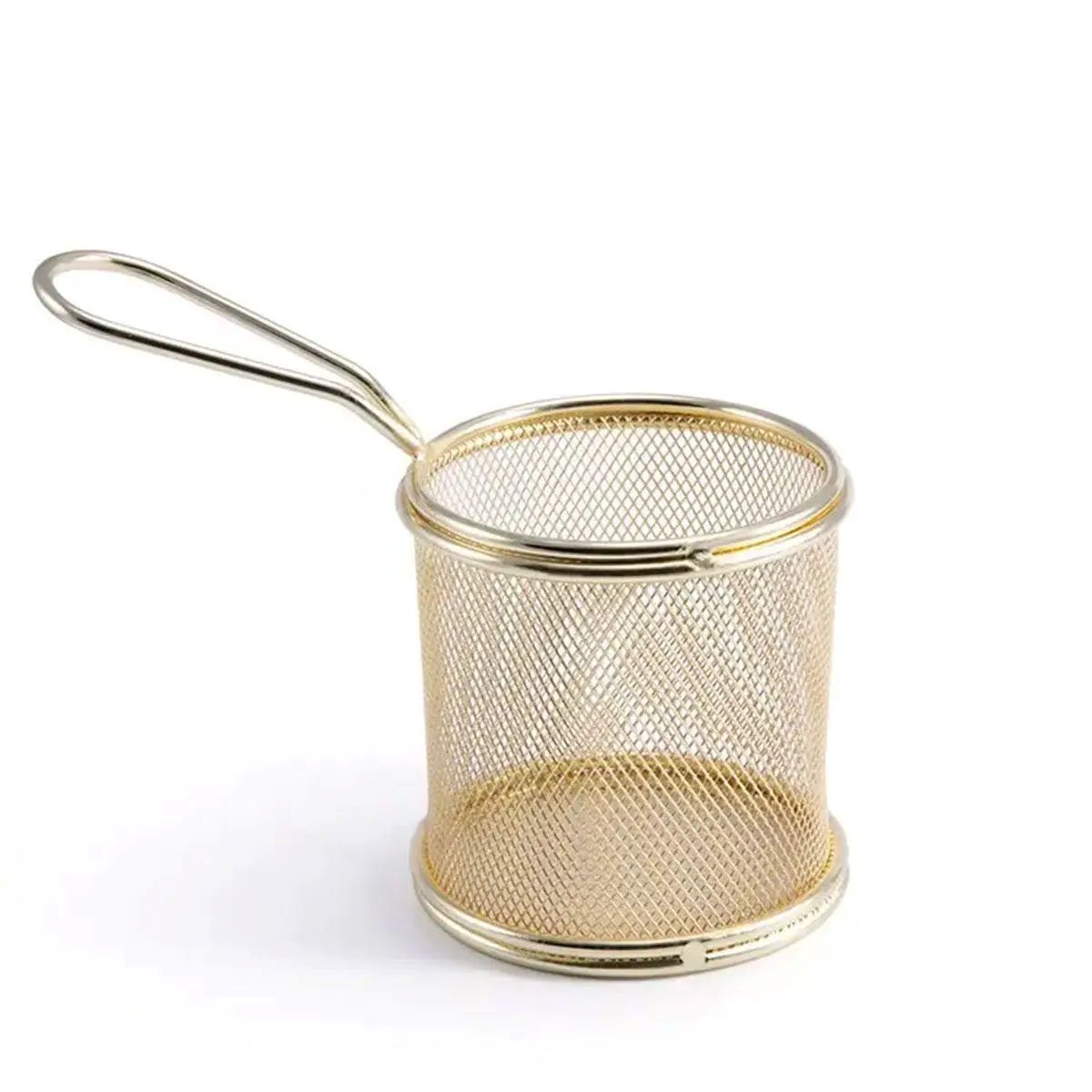 6510166344_w640_h640_6510166344-1 Кошик сервірувальний для картоплі фрі та снеків 9×9×9 см Золота HP-19-5-G - Зображення 1