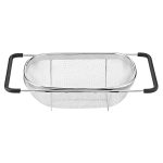 Друшляк сито на раковину для миття овочів та фруктів 36х25х10.5 см з нержавіючої сталі HP-19-18-L