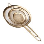 Набір ситечок 3 штуки для чаю, круп і борошна 8,14 і 20 см  з нержавіючої сталі Золотистий HP-19-21
