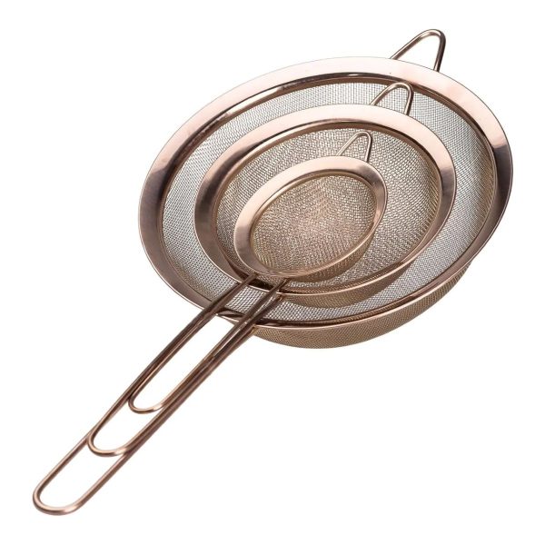 Набір ситечок з нержавіючої сталі для борошна і круп (3 штуки) Мідний HP-19-22