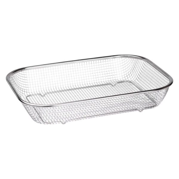 Сито-кошик для миття овочів та фруктів 37.5х27.5х6.8 см, друшляк з нержавіючої сталі HP-19-23-L