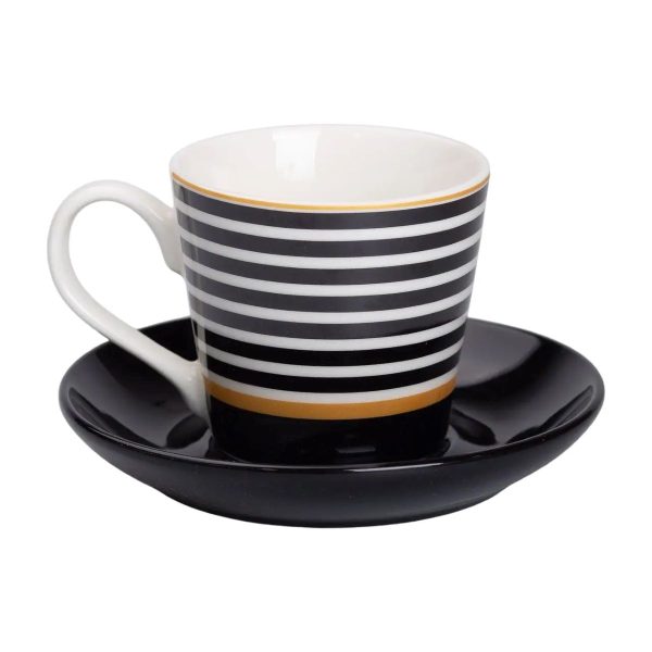 порцелянова чашка з чорним блюдцем 200 мл RX-N24708B