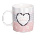 Чашка порцелянова 400 (мл) чашка для кави та чаю з написом та серцем Lugi RX-N240143PKV