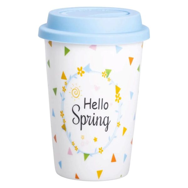 порцелянаовий стакан із силіконовою кришкою та отвором для трубочки 420 мл RX-N240546HS