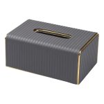 Серветниця з еко шкіри 21.5х13х9 см органайзер для кафе і ресторанів Сірий HP-3-203G