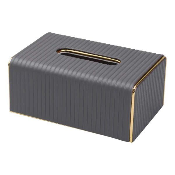 Серветниця з еко шкіри 21.5х13х9 см органайзер для кафе і ресторанів Сірий HP-3-203G