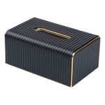 Серветниця з еко шкіри 21.5х13х9 см органайзер для кафе і ресторанів Чорний HP-3-203B