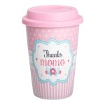 Стакан порцелянаовий 420 мл з силіконовою кришкою Thanks momo RX-N240288TM