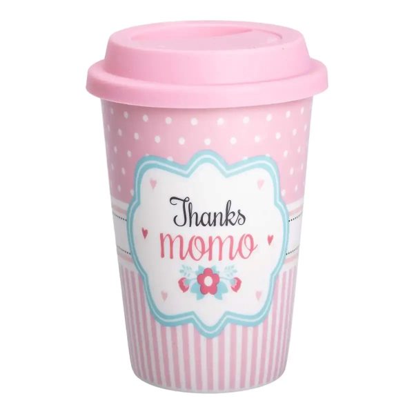 Порцеляновий стакан 420 мл з силіконовою кришкою Thanks momo RX-N240288TM