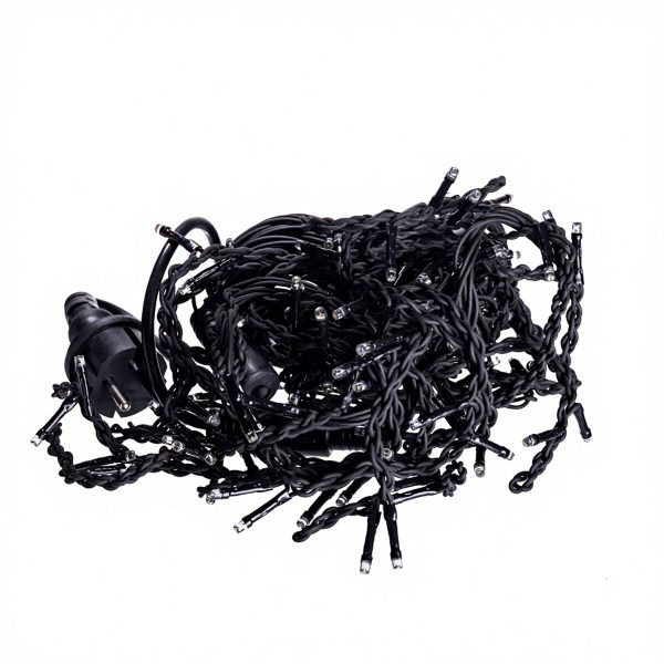 Новорічна гірлянда вулична Бахрома 6 м 105 LED чорний провід Синій 6МBBL