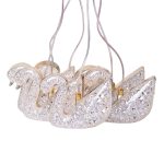 Гірлянда штора з фігурками Сваровскі 3 метри 6 ламп тепле жовте світло 6L3MSWA