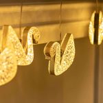 Гірлянда штора з фігурками Сваровскі 3 метри 6 ламп тепле жовте світло 6L3MSWA - Зображення 6