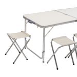 Стіл і 4 стільці для пікніка набір туристичних алюмінієвих складних алюмінієвих меблів для кемпінгу 8812-4 - Зображення 4