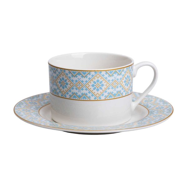 Порцелянова чашка з орнаментом 250 мл, біла HP-7-741