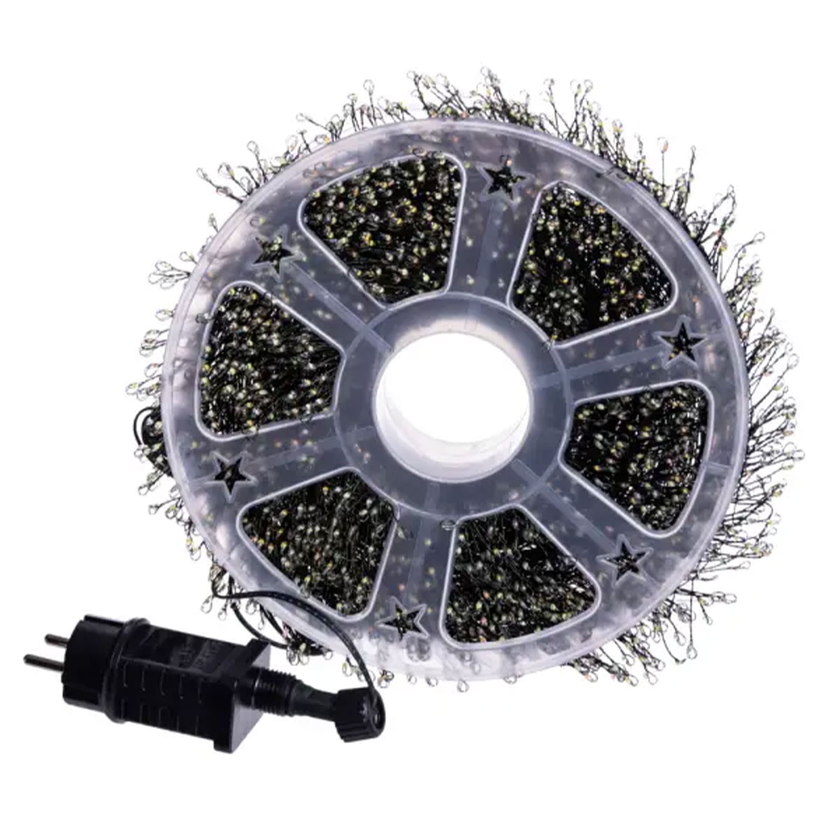 D1500L50MG-1 Новорічна гірлянда кімнатна роса Хвойна лапа 50 м 1500 LED зелений провід Синє сяйво D1500L50MGBL - Зображення 1