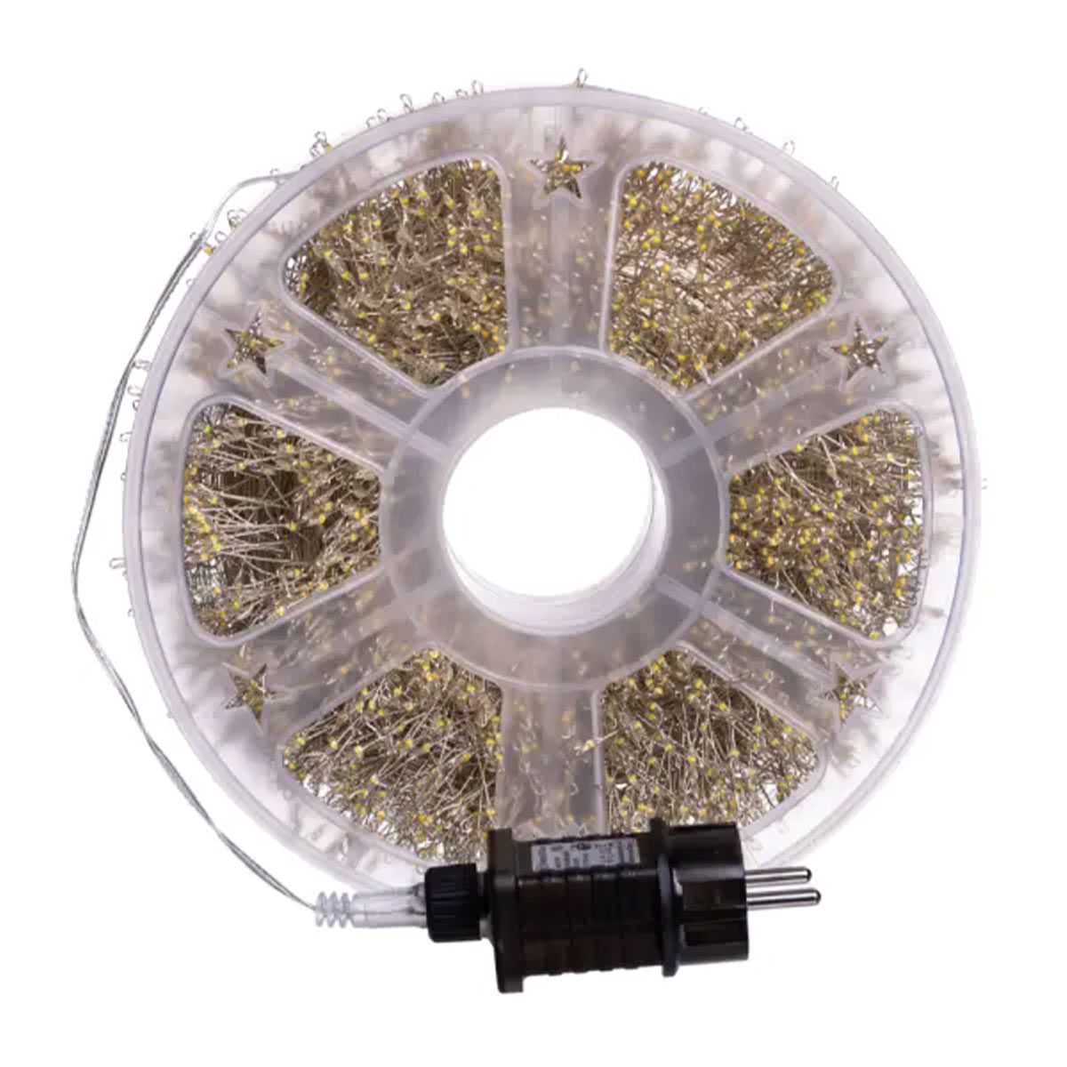 D1500L50MW-1 Новорічна гірлянда кімнатна роса Хвойна лапа 50 м 1500 LED білий провід Мультиколор D1500L50MWML - Зображення 1