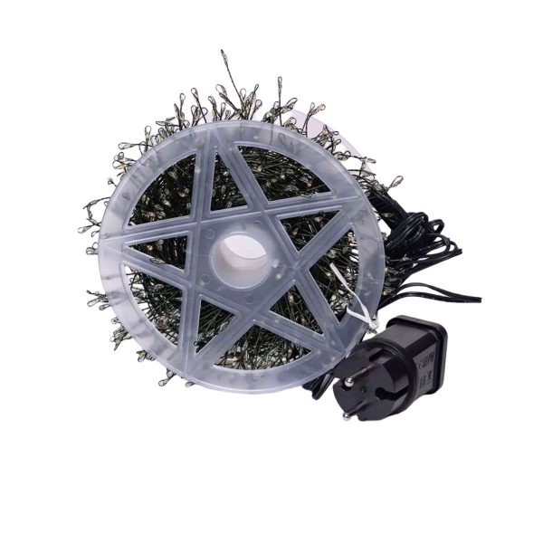 Гірлянда роса мішура 30 метрів хвойна лапа 640 led світлодіодів зелений дріт синя D1750BL