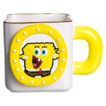 Порцелянова чашка "Губка Боб" з магнітним декором 500 мл, Кружка дитяча чашка із порцеляни на подарунок FM-12Y