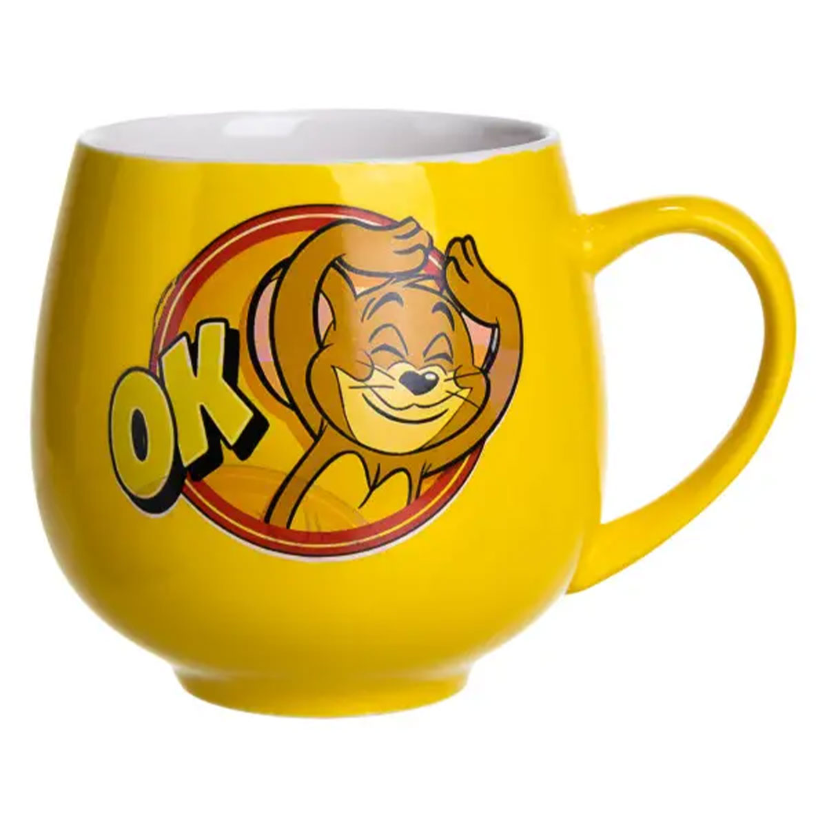 FM-13OK-1 Святкова порцелянова чашка "Веселі Герої" 400 мл, Кружка дитяча із порцеляни на подарунок Жовта FM-13OK - Зображення 1