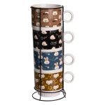 Набір порцелянових чашок для дітей на металевій підставці Toys 4 (шт) по 300 (мл) подарунковий набір чашок FM-15