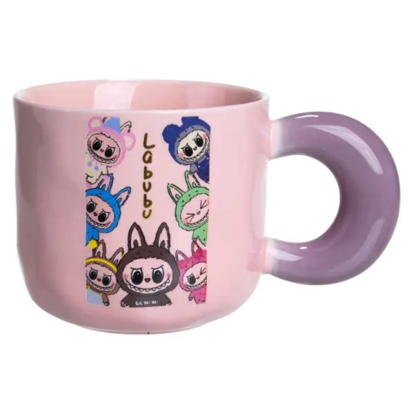 Порцелянова чашка Labubu "Brighten Your Day" 400 мл – оригінальна подарункова кружка для дітей FM-22B