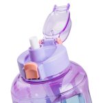 Пляшка для води спортивна 1,6 л пластикова з трубочкою з ремінцем 22 см Фіолетова HP-14-35V - Зображення 4