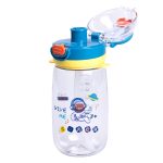 Пляшка для води дитяча 550 мл з ремінцем і трубочкою для спорту та школи 20 см Синя HP-14-45BL - Зображення 3