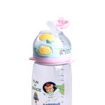 Пляшка для води дитяча 550 мл з ремінцем і трубочкою для спорту та школи 20 см Зелена HP-14-45GR - Зображення 4