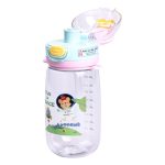 Пляшка для води дитяча 550 мл з ремінцем і трубочкою для спорту та школи 20 см Зелена HP-14-45GR - Зображення 3