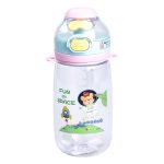 Пляшка для води дитяча 550 мл з ремінцем і трубочкою для спорту та школи 20 см Зелена HP-14-45GR - Зображення 2