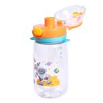 Пляшка для води дитяча 550 мл з ремінцем і трубочкою для спорту та школи 20 см Помаранчева HP-14-45O - Зображення 3