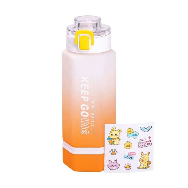 Пляшка для води Keep Going 650 мл з наклейками  біла HP-14-47W