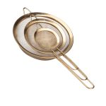 Набір ситечок 3 штуки для чаю, круп і борошна 8,14 і 20 см  з нержавіючої сталі Золотистий HP-19-21 - Зображення 3