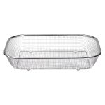 Сито-кошик для миття овочів та фруктів 37.5х27.5х6.8 см друшляк з нержавіючої сталі HP-19-23-L - Зображення 2