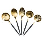 Набір кухонного приладдя 12 предметів столові прилади з нержавіючої сталі Золото з чорним HP-20-22 - Зображення 3