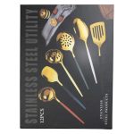 Набір кухонного приладдя 12 предметів столові прилади з нержавіючої сталі Золото з чорним HP-20-22 - Зображення 8