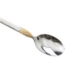Набір столових ложок 6 штук з нержавіючої сталі ложки столові 21 см Срібло з золотом HP-20-37 - Зображення 3