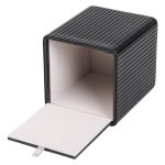 Серветниця з екошкіри квадратна 13х13х14.5 см органайзер для серветок на стіл, Чорний HP-3-201B - Зображення 5