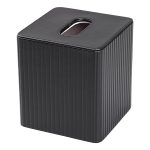 Серветниця з екошкіри квадратна 13х13х14.5 см органайзер для серветок на стіл, Чорний HP-3-201B - Зображення 3