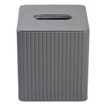 Серветниця з еко шкіри настільна 13х13х14.5 см органайзер для серветок Сірий HP-3-201G - Зображення 2